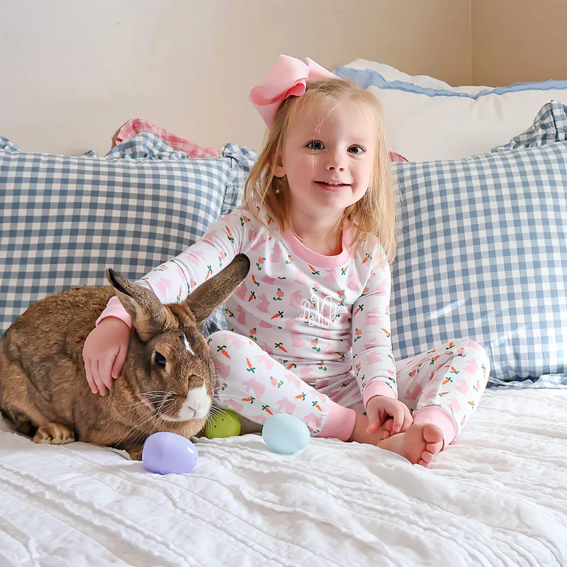 Bunnies & Carrots Pink Pajamas | Classic Whimsy