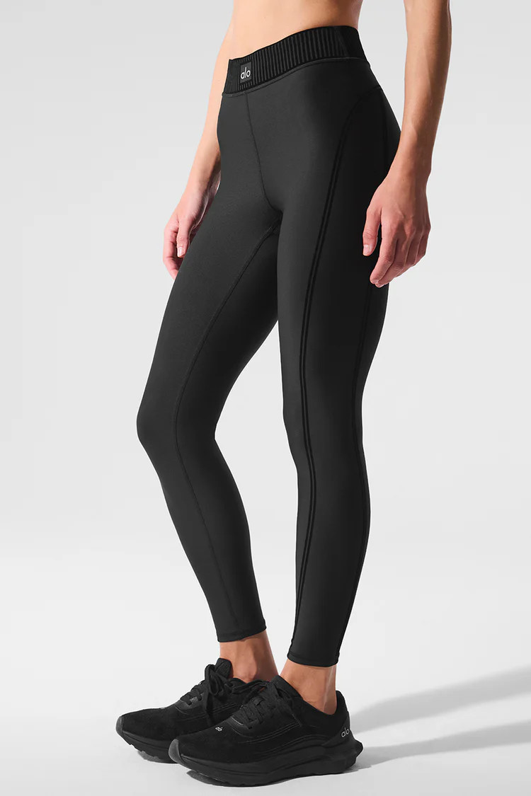 Airlift High-Waist 7/8 Line Up Legging - Black | Alo Yoga (US)
