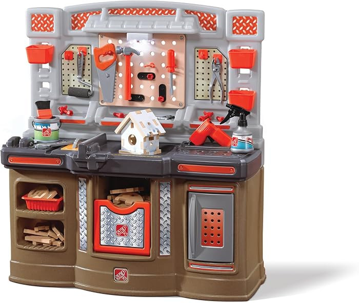 Step2 Big Builders Pro Workshop for Kids, Indoor/Outdoor Tool Bench for Children, Interactive Pla... | Amazon (US)
