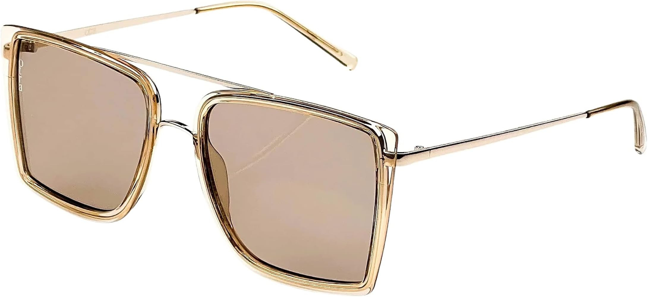 Otra Eyewear Women's Velda Oversized Squared Metal Sunglasses | Amazon (US)
