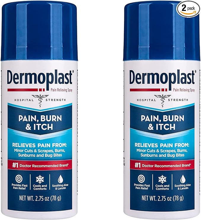 Dermoplast Pain, Burn & Itch Relief Spray for Minor Cuts, Burns and Bug Bites, 2.75 Oz, Pack of 2... | Amazon (US)