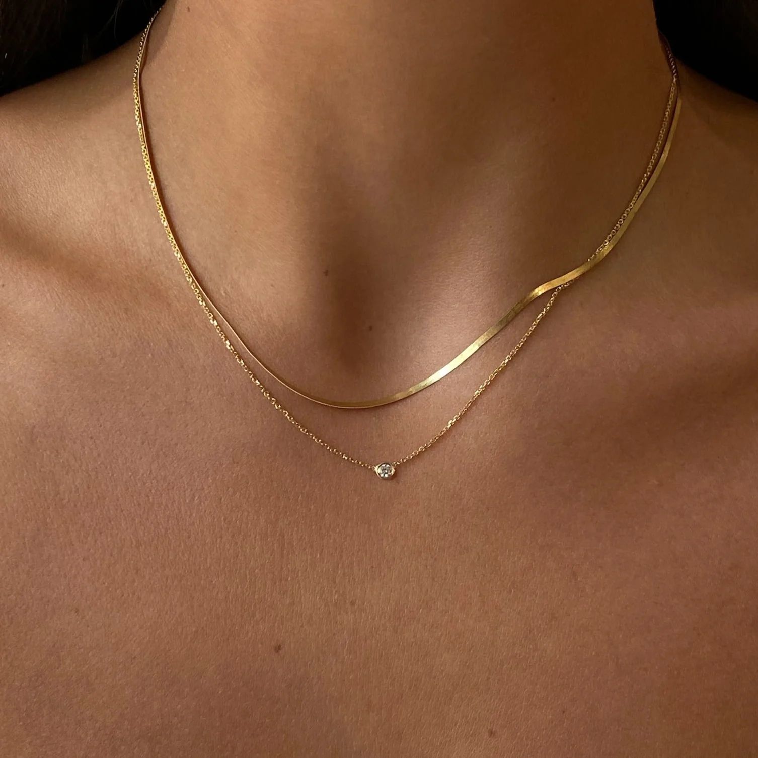 14k berkeley diamond necklace | Cuffed by Nano