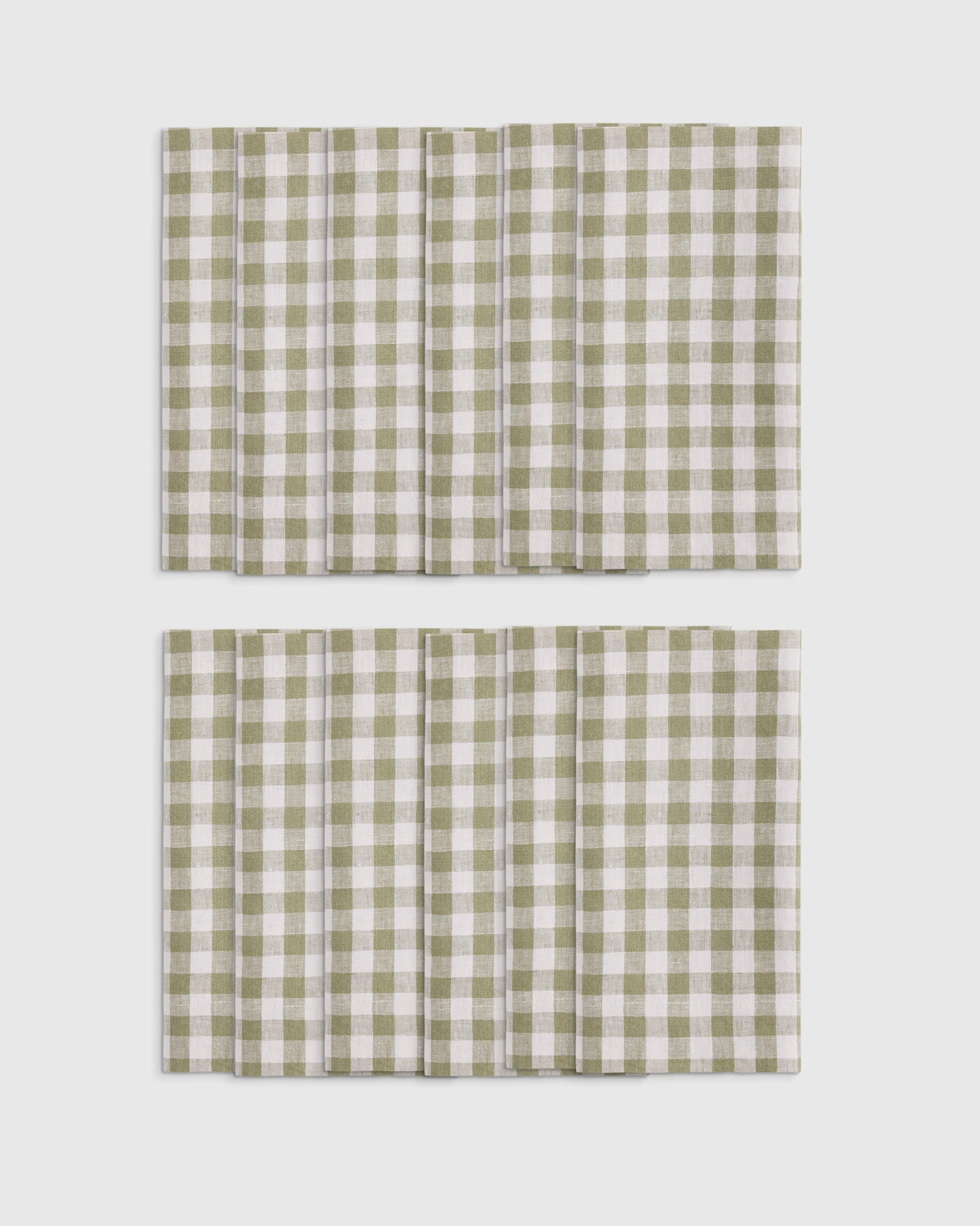 European Linen Everyday Gingham Napkins (Set of 12) in Willowleaf | Quince