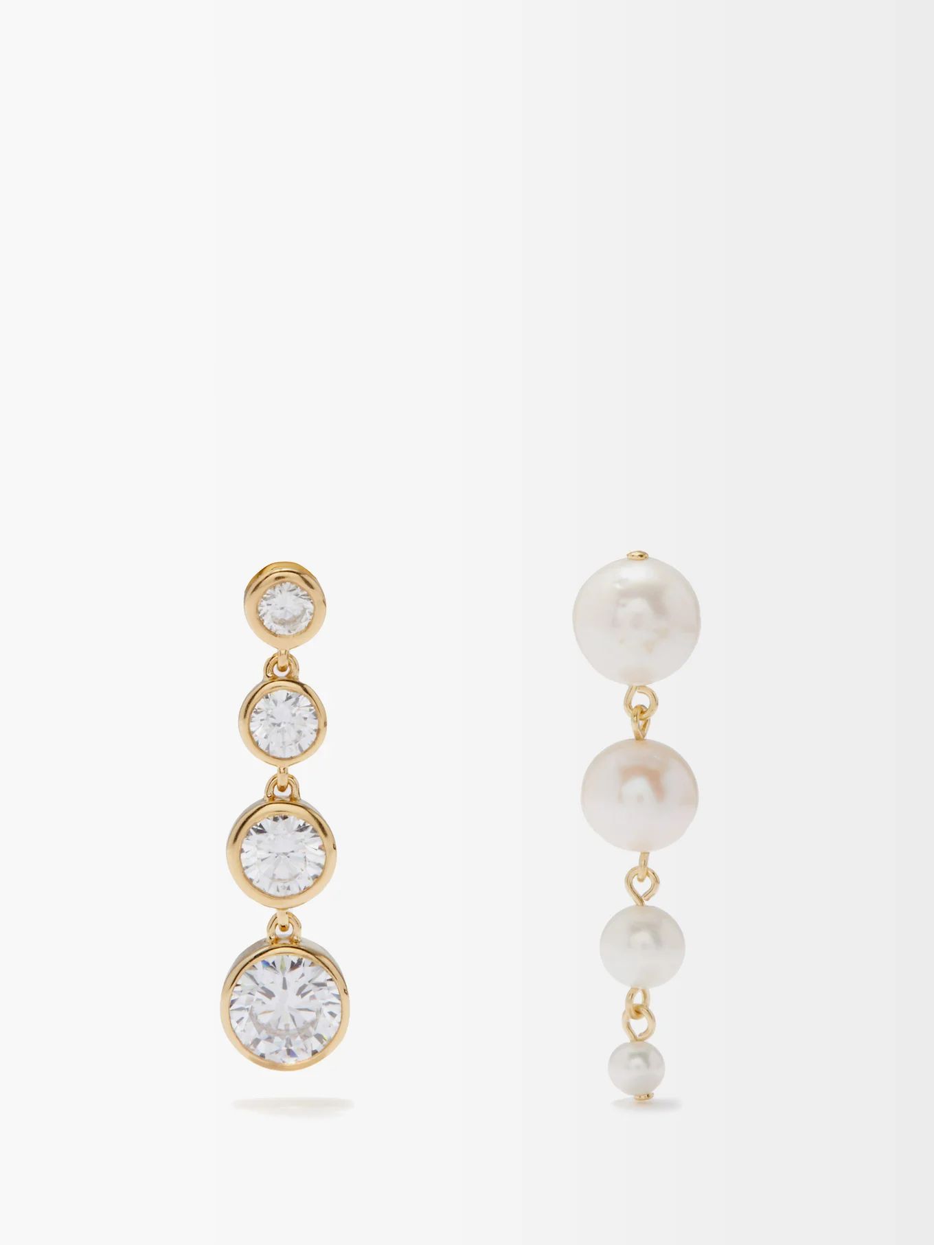 Mismatched pearl & 14kt gold-vermeil drop earrings | Completedworks | Matches (US)