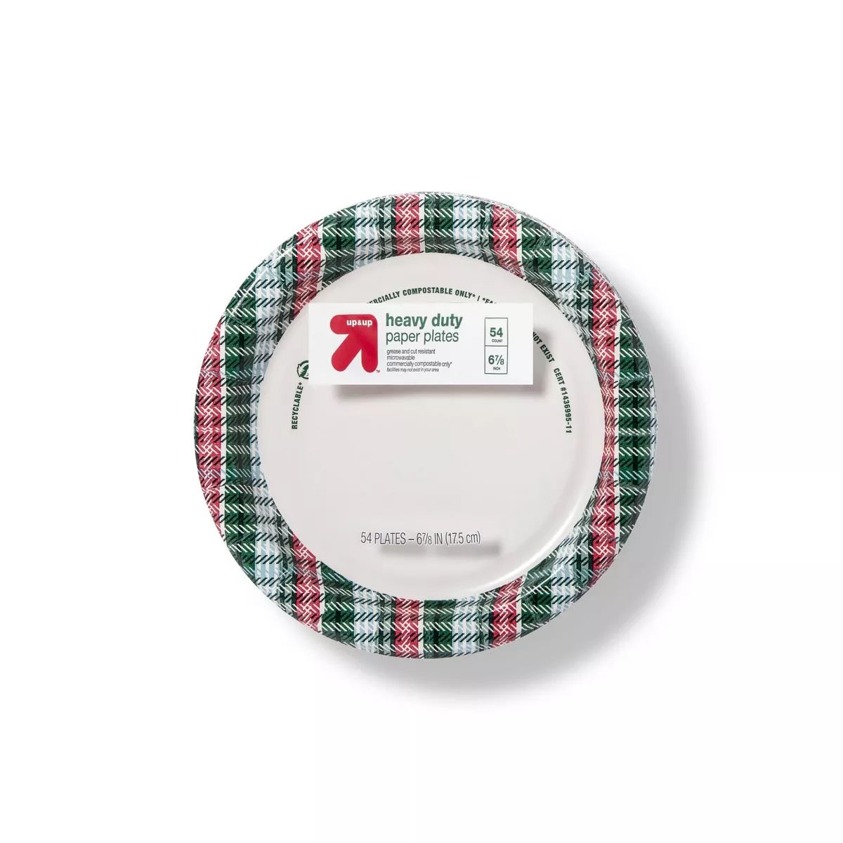 Holiday Disposable Dinnerware Plate 7" - Green Plaid - 54ct - up & up™ | Target
