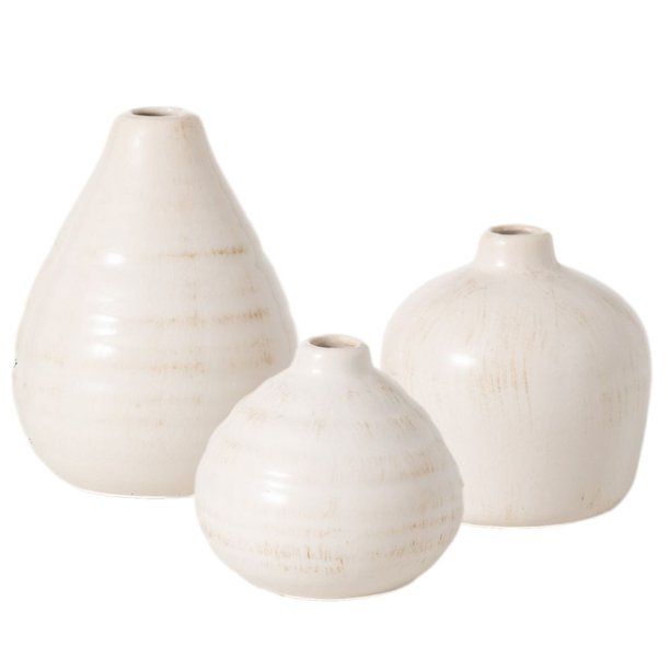 Sullivans Set of 3 Small Round Vases 6"H, 4.5"H, & 3.75"H Off-White - Walmart.com | Walmart (US)