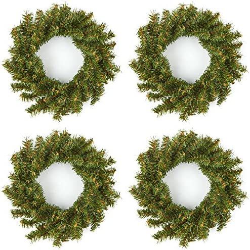 Factory Direct Craft Set of 4 Artificial Holiday Pine Wreaths (8 Inch) | Christmas Pine Wreaths H... | Amazon (US)