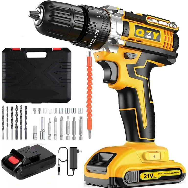 Cordless Drill, Electric Spin Scrubber (Brushes not included), 21V  Power Drill 26Pcs with Keyles... | Walmart (US)