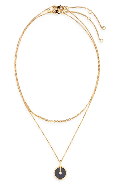 Madewell Set of 2 Stone Inlay Coin Necklaces in Onyx Multi at Nordstrom | Nordstrom