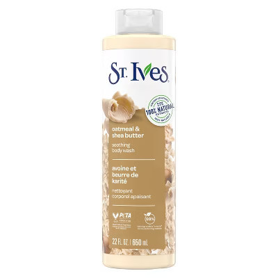 St. Ives Oatmeal & Shea Butter Plant-Based Body Wash Soap - 22 fl oz: Paraben-Free, Soothing, For All Skin Types, Hydrating | Target