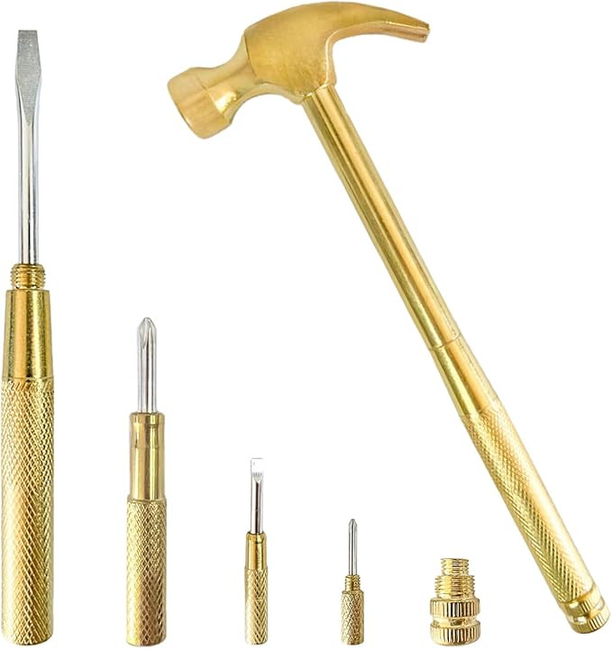 Small Hammer Metal Hammer & Screwdriver, 6 in 1Multitool Camping Hammer Set Screwdriver Tools (Go... | Amazon (US)