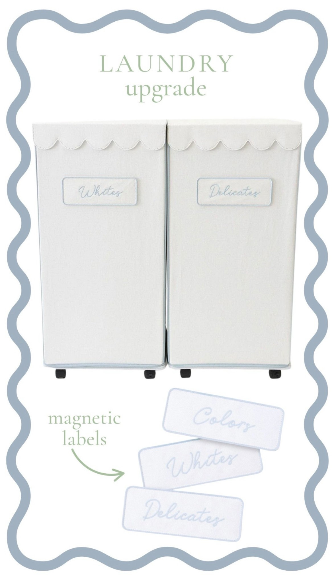 “This fully collapsible hamper features a magnetic odor blocking-lid, wipeable stain-resistant interior, storage pouch and wheel attachment.”  Practical and Pretty!!!! 

#LTKFamily #LTKHome