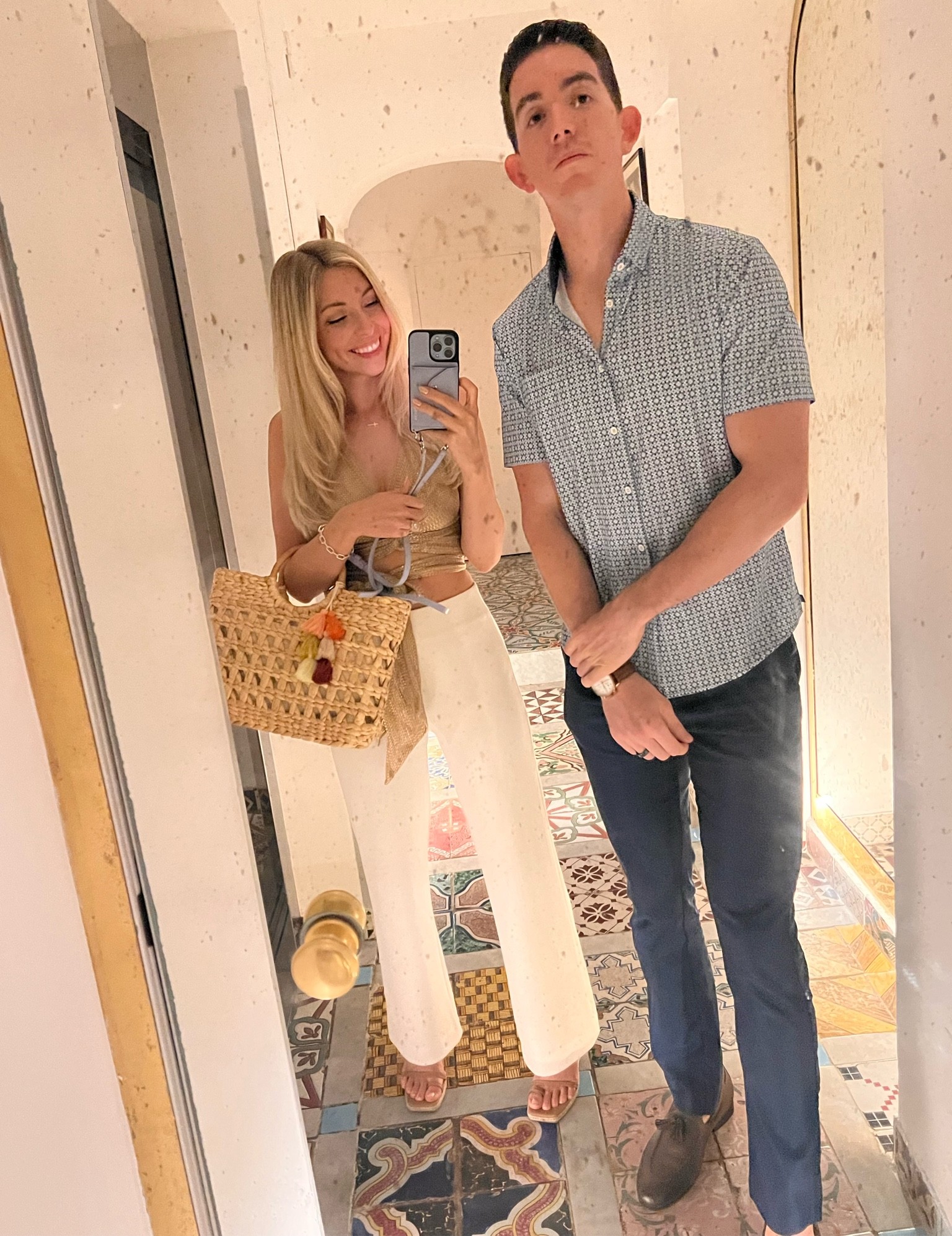 First night in Positano - Tyler’s shirt is Mizzen & Main (he is 6’4, 190lbs wearing size medium slim). His Allen Edmonds loafers are on super sale from Nordstrom Rack, and he said they were super comfortable walking around town (recommend going up at least a half size. Tyler sized up a full size as they run a bit narrow!) My white wide leg pants are double layered so they’re not see through at all, and comfortable  pull-on style. Gold Sabina Museyev top is sold out but linked similar options. My square toe wedge sandals are also linked (half sizes not available, I sized down to a 6 from my usual 6.5) 

#LTKtravel #LTKsalealert #LTKshoecrush