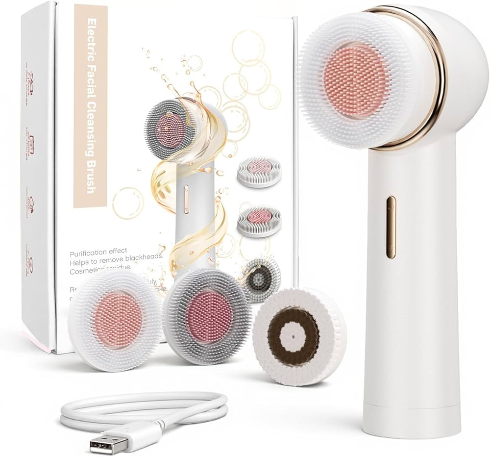 Bidirectional Rotation Facial Cleansing Brush for Women,Rechargeable Waterproof Face Exfoliator B... | Amazon (US)