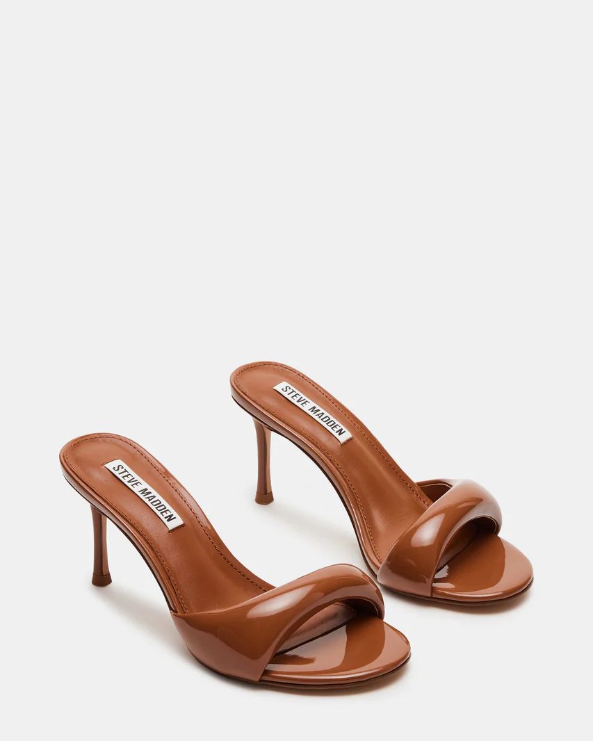 KIERAN Camel Patent Mule Heel | Women's Heels | Steve Madden (US)