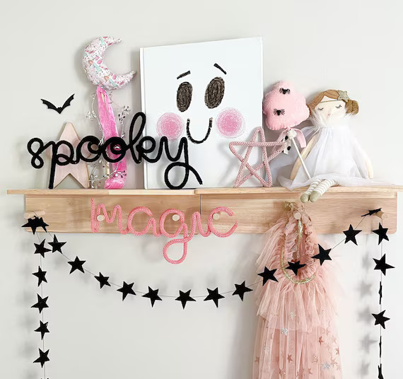Spooky Wire Sign Kids Pastel Halloween Decor Spooky Cute - Etsy | Etsy (US)