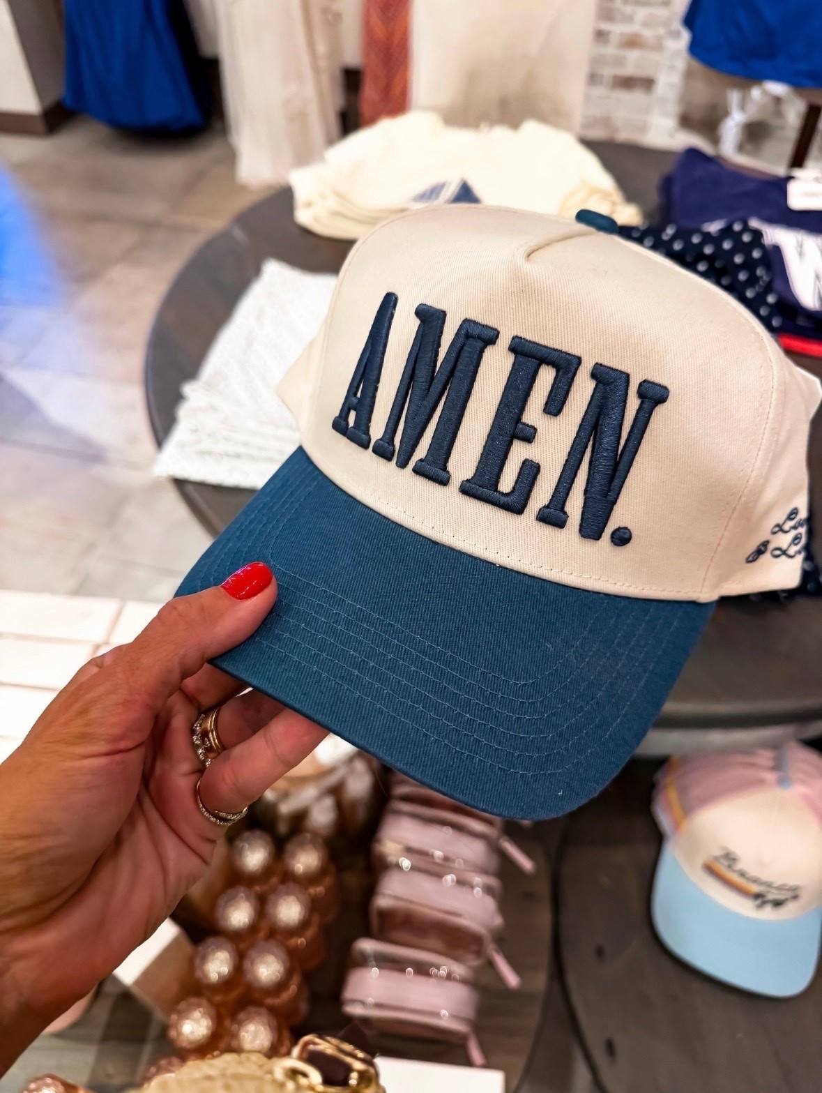 The hat that somehow works with every casual outfit. Whether it’s a beach day, ball field, airport run, or just hiding second day hair, this one earns its spot in the rotation.

amen hat, trucker hat, casual style, everyday accessories, summer outfit, baseball cap style, mom style, weekend outfit, neutral accessories, travel outfit, athleisure style, graphic hat, vacation essentials, casual fashion, themominstyle

#LTKootd #LTKTravel #LTKSeasonal