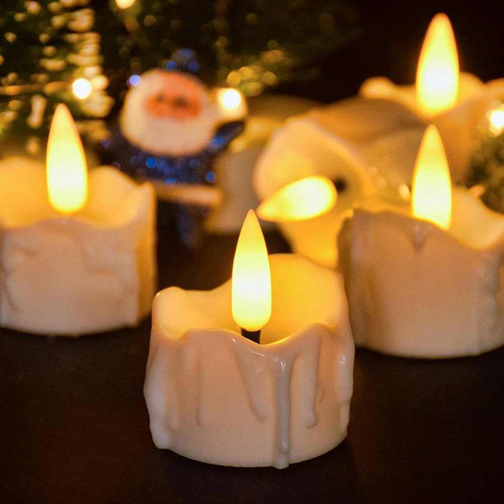 SingTok 12 Pack Timer Tea Light Battery Operated, Flameless Flickering LED Timer Votive Tealight ... | Amazon (US)