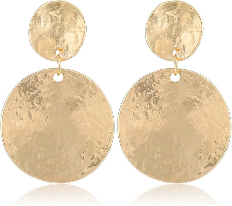 OCCFAE Metal Clip On Earrings for Women Non Pierced Dangle Drop Earrings Multiple Styles | Amazon (US)