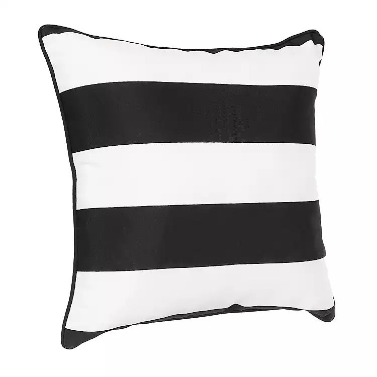 Black and White Stripe Awning Pillow | Kirkland's Home