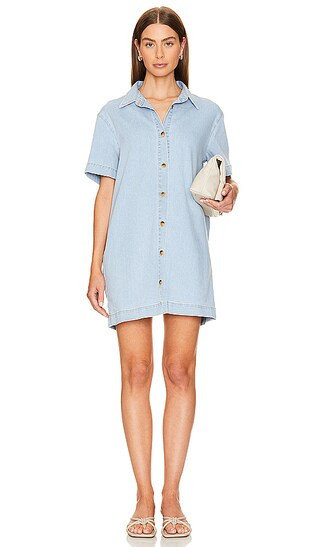 Soft Denim Shirt Dress in Washed Blue | Revolve Clothing (Global)