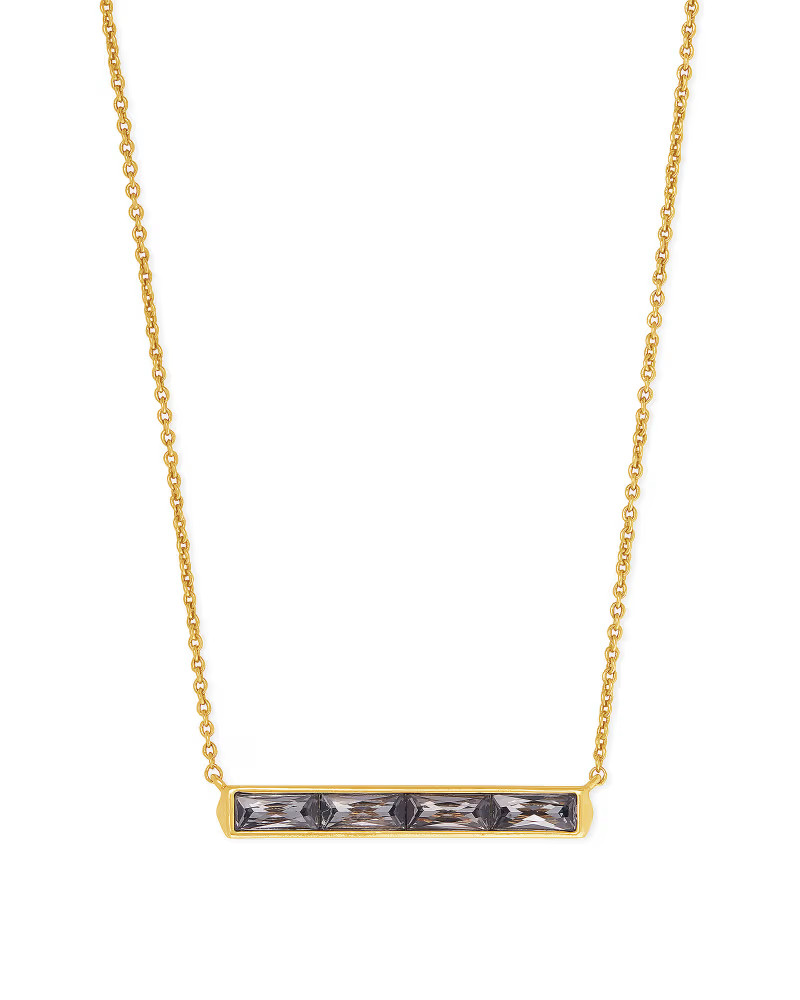 Jack Vintage Gold Pendant Necklace in Charcoal Gray Crystal | Kendra Scott
