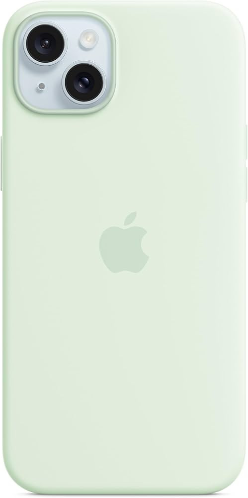 Apple iPhone 15 Plus Silicone Case with MagSafe - Soft Mint | Amazon (US)