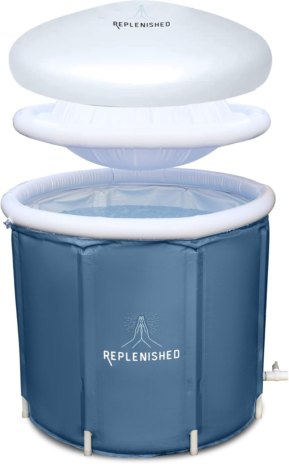 Portable Ice Bath Grey with Dome Lid,Ice Bath Tub for Cold Water Therapy, and Athletes, 370 Litre... | Amazon (UK)