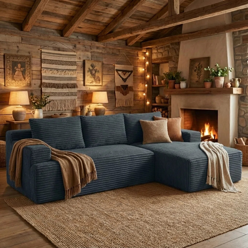 96" Sectional Couches for Living Room Cloud Couch Sofa with L-Shape Upholstered Boneless Couchs M... | Wayfair North America