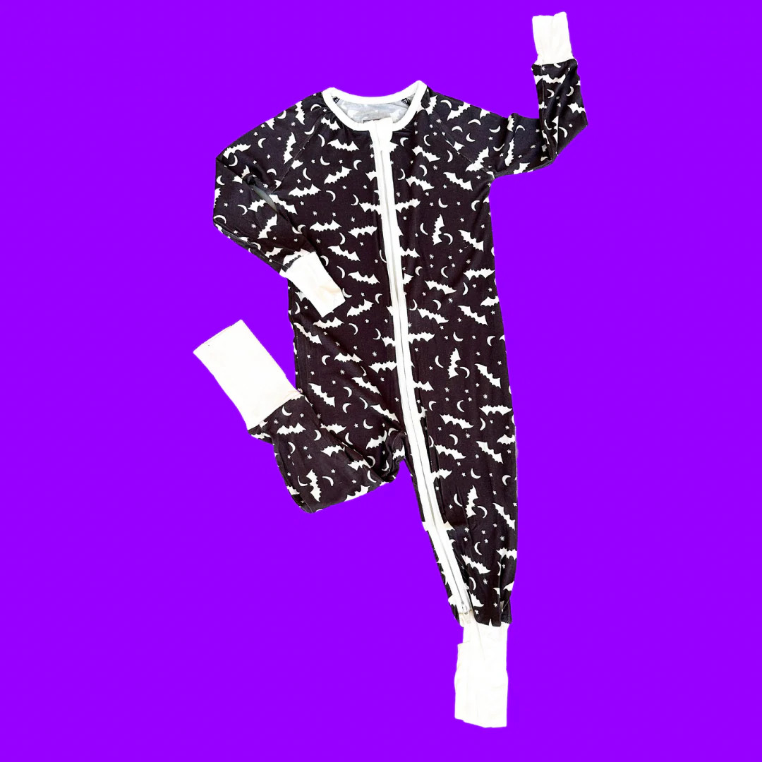 Night Bat Zipper Romper (FINAL SALE) | Poppy Kids Co
