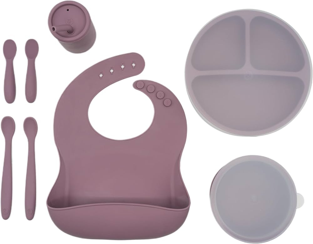 WeeSprout Baby Led Weaning Bundle, Silicone Suction Bowl, Spoons, Bib & Cup, Develops Self Feedin... | Amazon (US)
