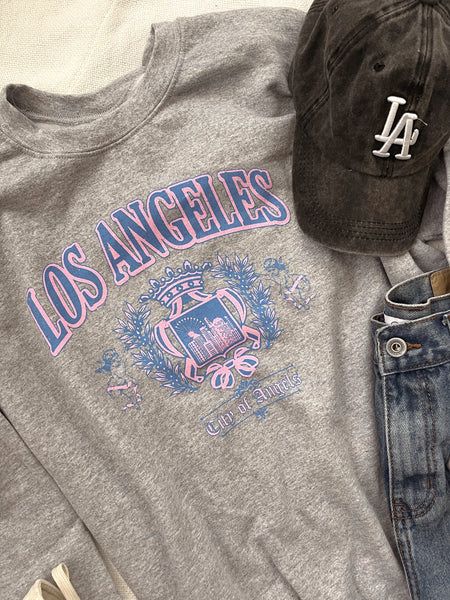 Heather Grey Los Angeles Graphic Sweatshirt | She Is Boutique