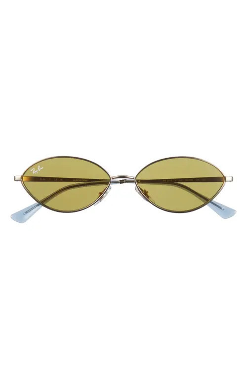 Ray-Ban Kai 56mm Oval Sunglasses in Pale Gold Green at Nordstrom | Nordstrom