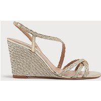 Shiela Gold Rope Wedge Sandals Soft Gold, Soft Gold | L.K. Bennett (UK)
