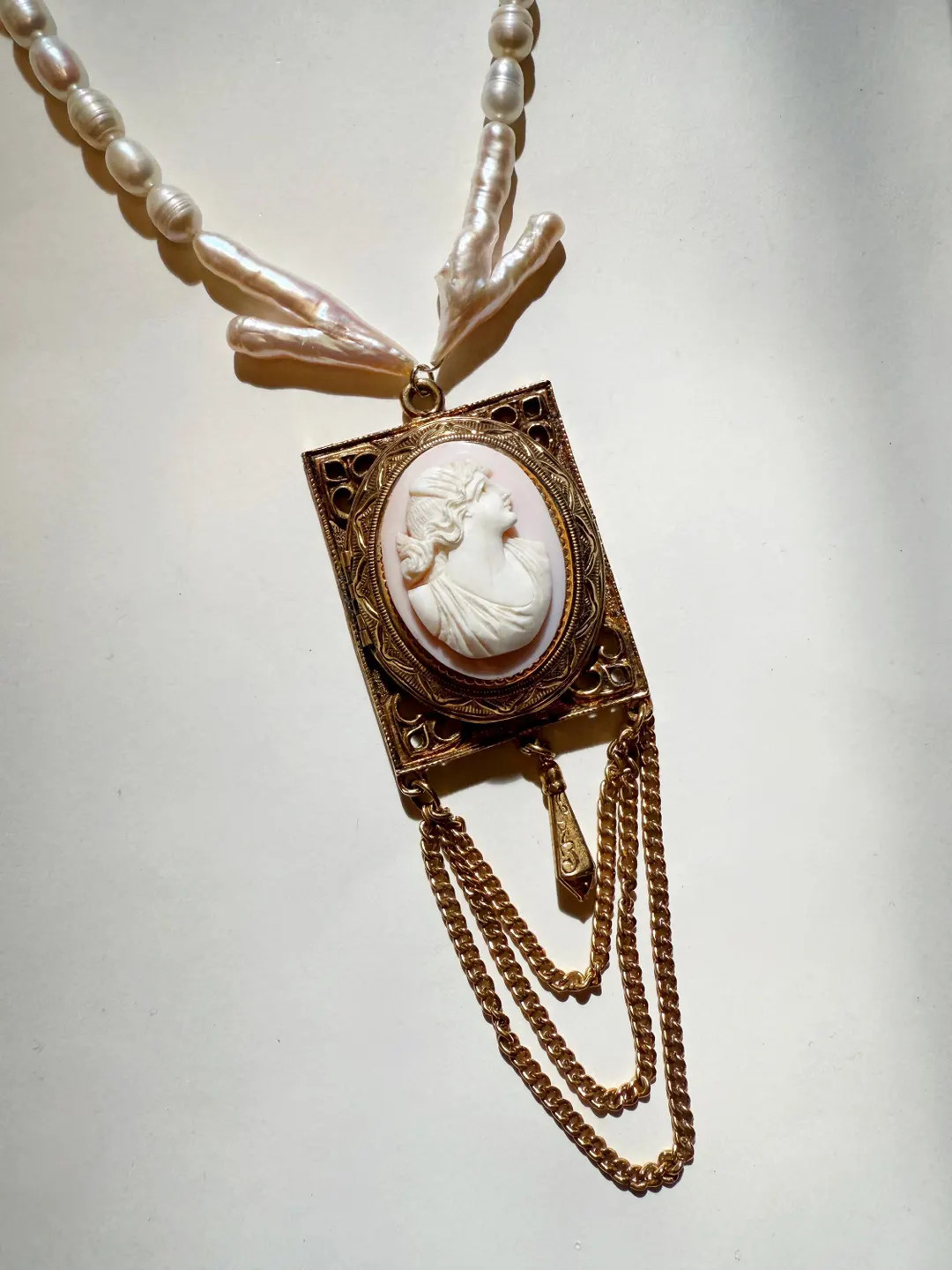 Cameo locket necklace | Etsy (US)