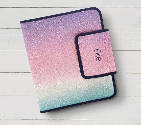 Mackenzie Rainbow Ombre Sparkle Glitter Homework Holder | Pottery Barn Kids