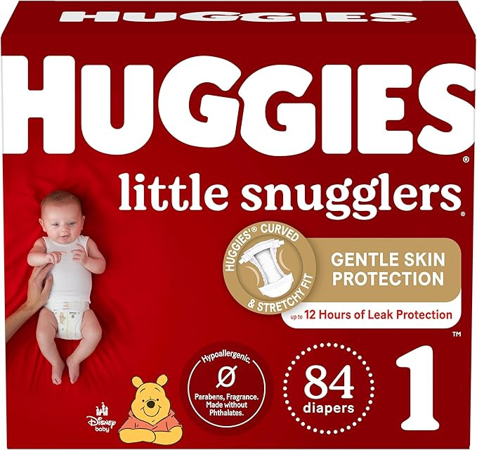 Huggies Size 1 Diapers, Little Snugglers Newborn Diapers, Size 1 (8-14 lbs), 84 Count | Amazon (US)