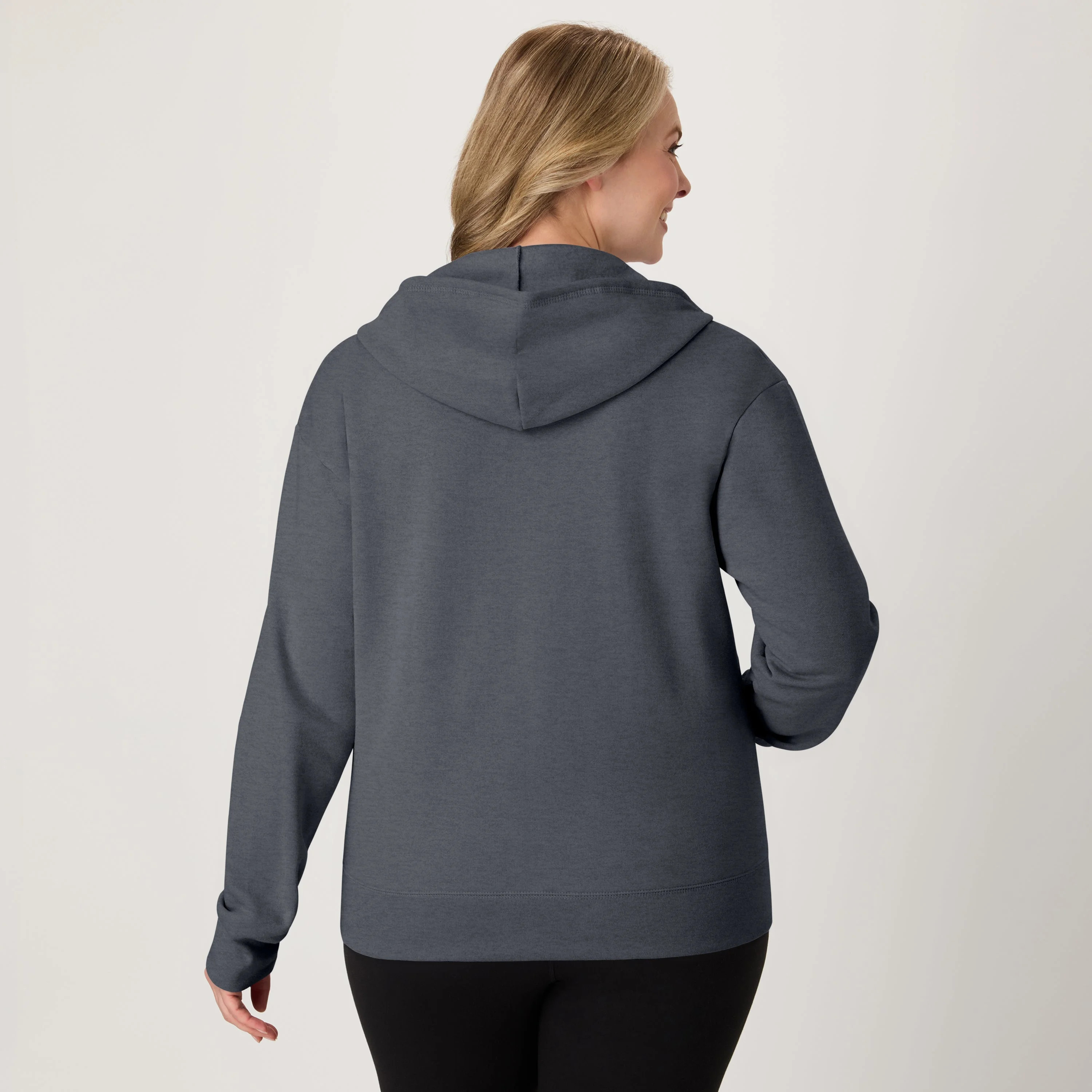 Hanes EcoSmart Women's Full-Zip Fleece Hoodie Slate Heather XL | Walmart (US)
