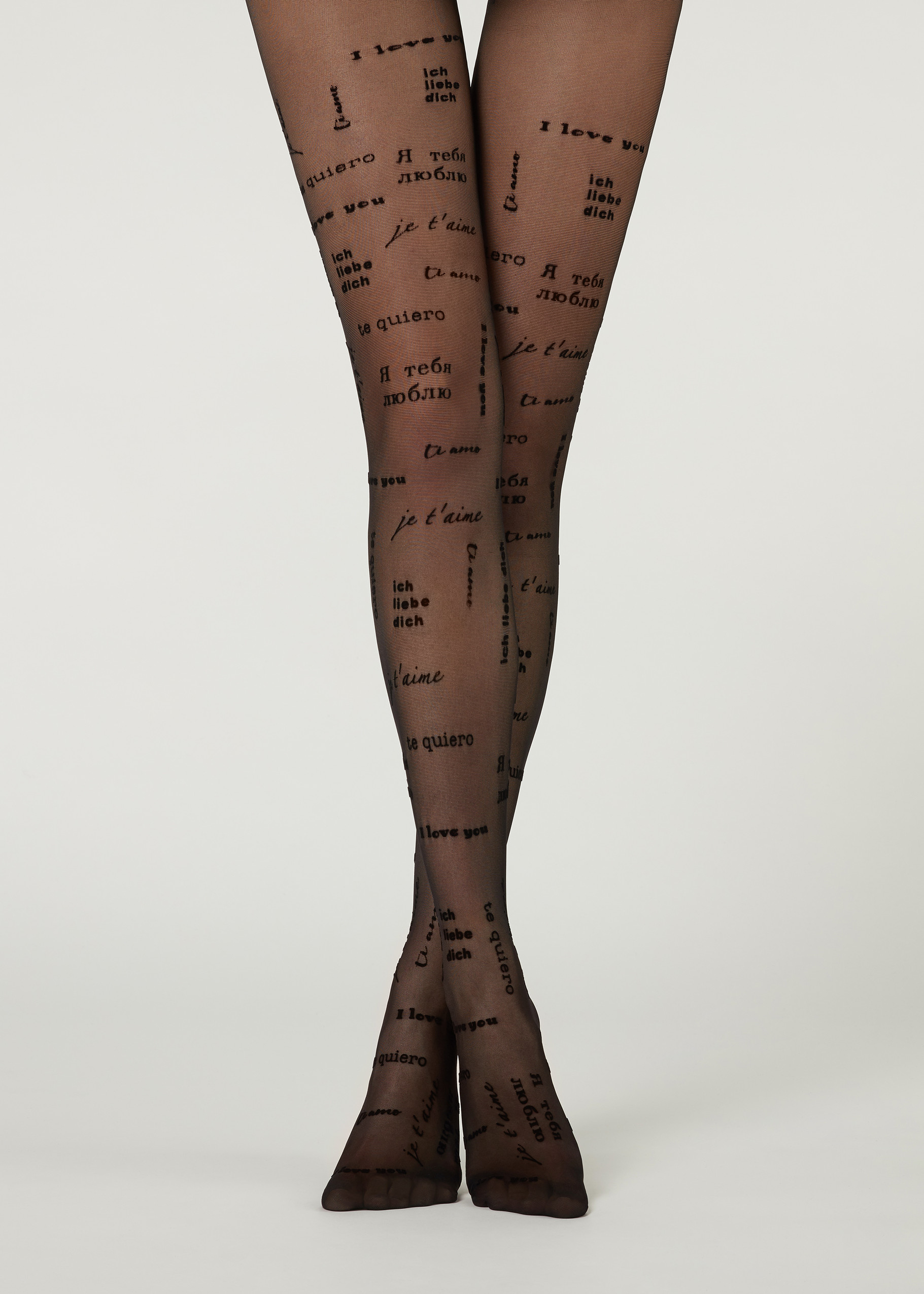 30 Denier Sheer Tights with Flock Print - Calzedonia | Calzedonia US