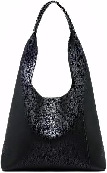 Women Slouchy Hobo Bags Soft Vegan Leather Tote Bag Large Shoulder Purse 2pcs | Amazon (US)