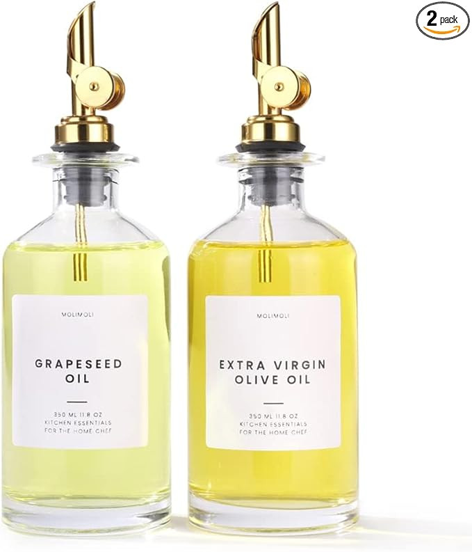 Molimoli - Olive Oil Dispenser Bottle With Pourer - Kitchen Oil and Vinegar Dispenser Set, Glass ... | Amazon (US)