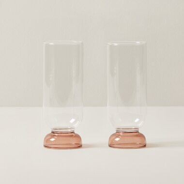 SET OF 2 COLOUR POP HIGHBALL GLASS CAFÉ CRÈME | Indigo (CA)
