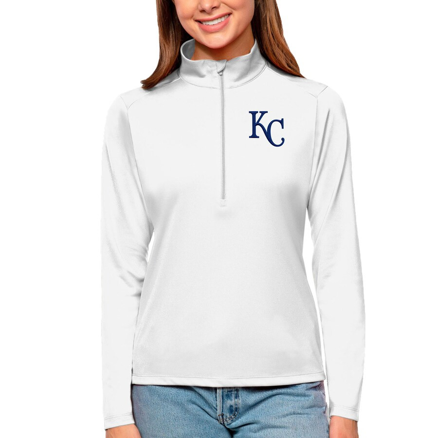 Kansas City Royals Antigua Women's Tribute Quarter-Zip Pullover Top - White | Fanatics