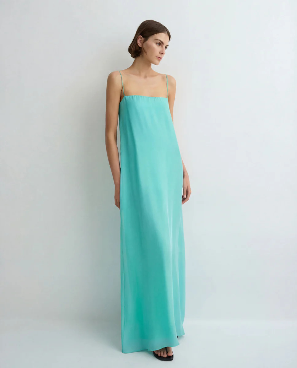 Capri Silk Cami Dress in Aqua | Event Maxi Dress – BONDI BORN® | BONDI BORN