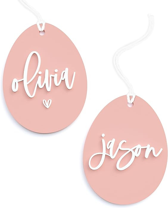 The Cotton & Canvas Co. Personalized Name Easter Egg Acrylic Gift Tag, Gift Wrap, Name Tag, Happy... | Amazon (US)