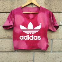 2 Sided/Crop Top Adidas Tshirt Graphic Tee Distressed Belly Festival Grunge /Sporty Athletic Double  | Etsy (US)