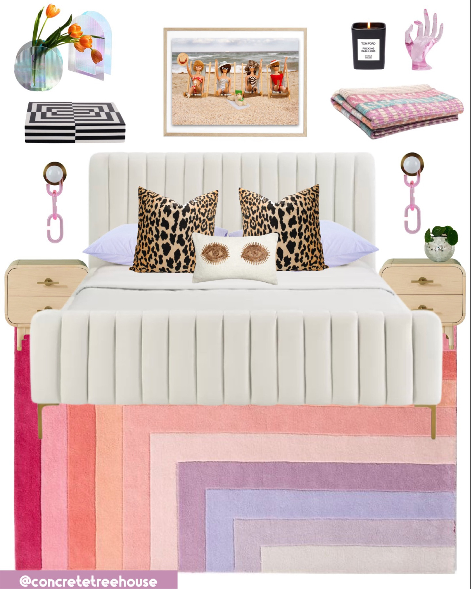 Sunset maximalism bedroom moodboard. Leopard pillows, west elm rug

#LTKhome #LTKstyletip #LTKunder100