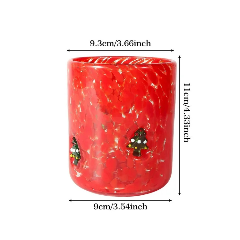 Christmas Polka Dot Glass Cups, 12oz Holiday Tumblers with Santa Snowflake Tree Patterns, for Mil... | Walmart (US)