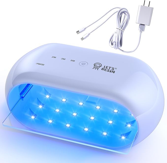 LET'S RESIN UV Light,Two-Sided Longer time Setting(2m,3m,5m) Resin Light with 36 LED Beads, Large... | Amazon (US)