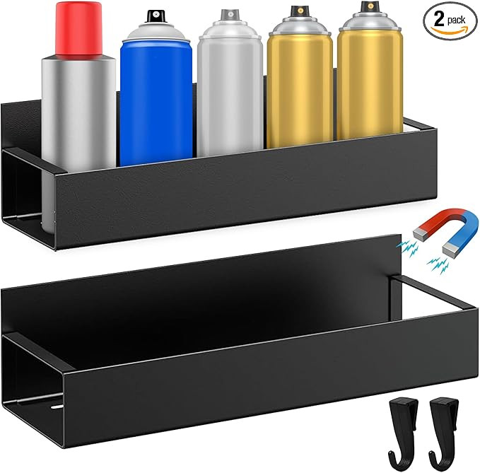 2 Pcs Magnetic Spray Can Holder, Magnet Toolbox Holder, Wall Mounted Spray Bottle Rack, Mechanic ... | Amazon (US)